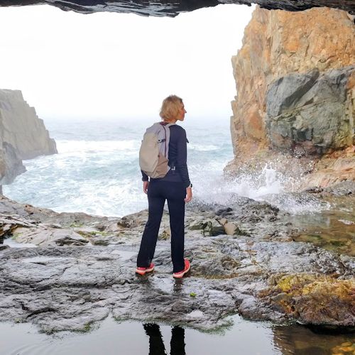 Urszula Bartoszuk in a sea cave